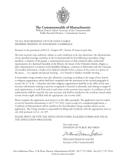 Out of State Non-Resident Clergy