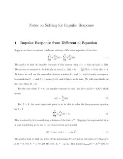 Notes on Solving for Impulse Response