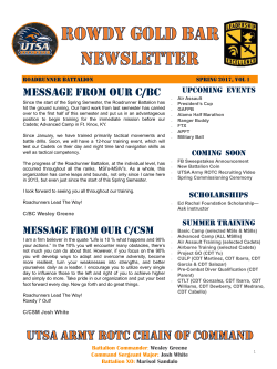 Rowdy Goldbar Volume I Spring Newsletter
