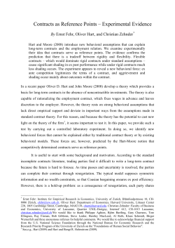 Contracts as Reference Points &ndash; Experimental