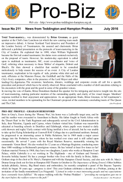 No Slide Title - The Probus Club of Teddington and Hampton