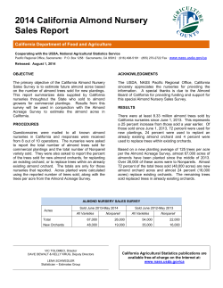 2014 California Almond Nursery Sales Report