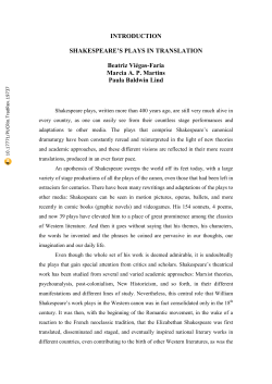 INTRODUCTION SHAKESPEARE`S PLAYS IN