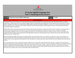 Unit 6.4: Analyze Across Genres