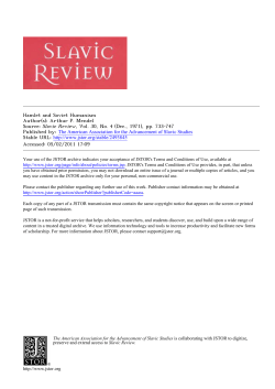 Hamlet and Soviet Humanism Author(s): Arthur P. Mendel Source