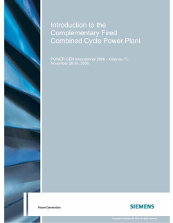 Introduction to the Complementary Fired Combined Cycle