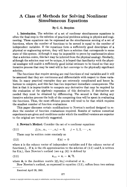 A Class of Methods for Solving Nonlinear Simultaneous Equations