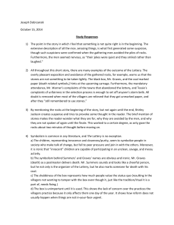 Joseph Dobrzanski October 15, 2014 Study Responses 1) The point