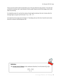 Definition The average rate of change in the continuous function f