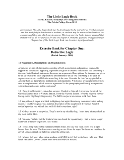 The Little Logic Book Exercise Bank for Chapter