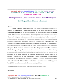 The Importance of Group Discussion and the