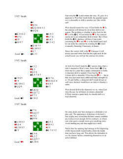 3 NT South 4 Q J 6 K Q 10 8 5 2 A Q 6 K J 8 6 2 8