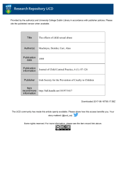 Title The effects of child sexual abuse Author(s)