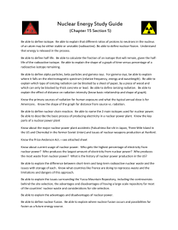 Nuclear Energy Study Guide - Mercer Island School District