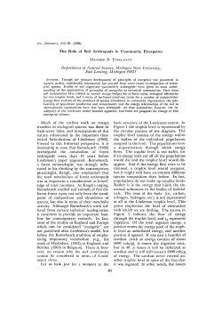 The Role of Soil Arthropods in Community Energetics Department of
