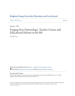 Teacher Unions and Educational Reform in the 90s