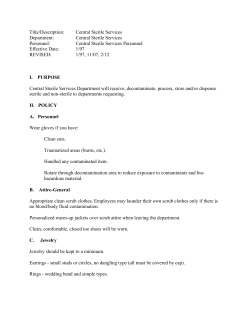 Central Sterile Services Personnel