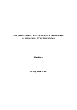 LEGAL CONSEQUENCES OF RETENTION, REPEAL, OR