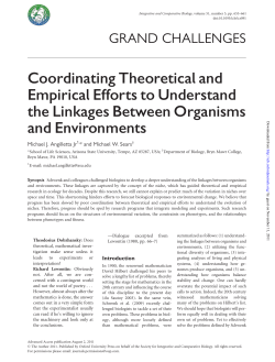 Coordinating Theoretical and Empirical Efforts to Understand the