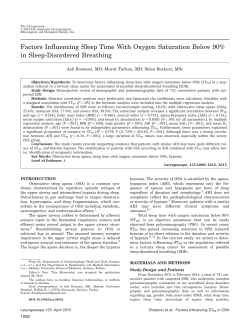 Factors Influencing Sleep Time With Oxygen Saturation Below 90