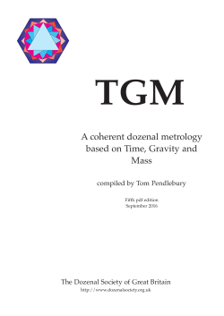 A coherent dozenal metrology based on Time, Gravity and Mass