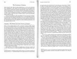 The Doctrines of Fascism Mussolini: "The Political and Social