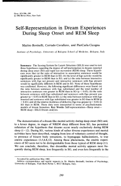 Self-Representation in Dream Experiences During Sleep Onset and