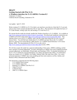 Getting Started with Win X-12, a Windows interface for X-12