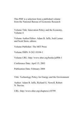 Technology Policy for Energy and the Environment