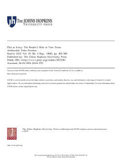 Plot as Irony: The Reader`s Role in Tom Jones