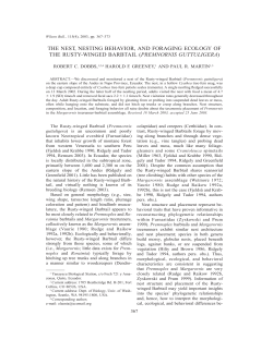 the nest, nesting behavior, and foraging ecology of the rusty