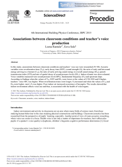 Associations between Classroom Conditions and Teacher`s Voice