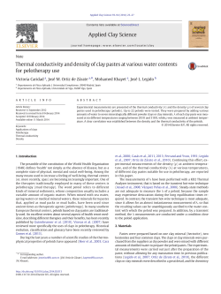 Thermal conductivity and density of clay pastes at various water