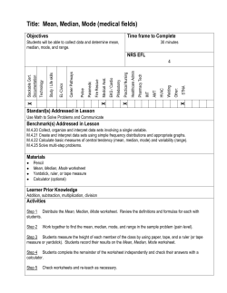 Title: Mean, Median, Mode (medical fields)