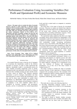 Performance Evaluation Using Accounting Variables (Net Profit and