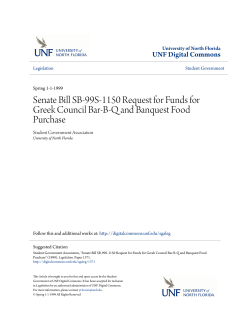 Senate Bill SB-99S-1150 Request for Funds for Greek Council Bar
