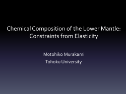 Chemical Composition of the Lower Mantle