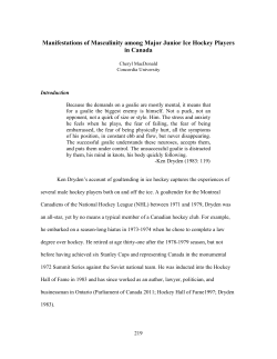 Manifestations of Masculinity among Major Junior Ice Hockey
