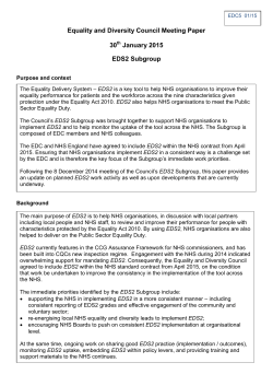 EDS2 Subgroup update