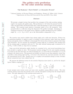 The golden ratio prediction for the solar neutrino mixing