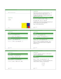 Logarithms Logarithms Logarithms Logarithms