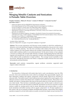 Merging Metallic Catalysts and Sonication: A Periodic Table Overview