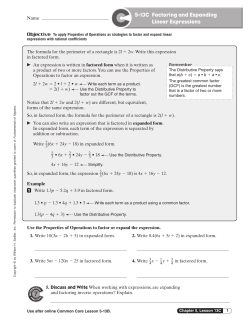 5-13C Factoring and Expanding Linear Expressions