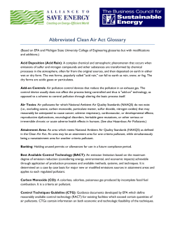 Abbreviated Clean Air Act Glossary