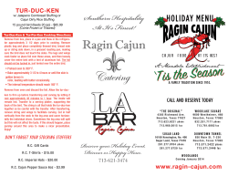 holiday menu - Ragin Cajun