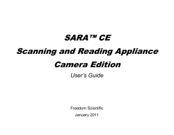 SARA&trade; CE Scanning and Reading Appliance Camera Edition