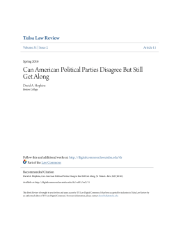 Can American Political Parties Disagree But Still Get Along