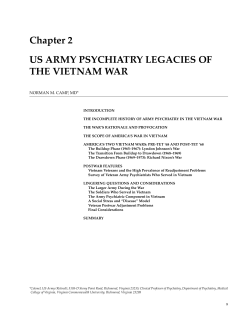 Chapter 2 US ARMY PSYCHIATRY LEGACIES OF THE VIETNAM