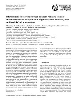 Intercomparison exercise between different radiative transfer models