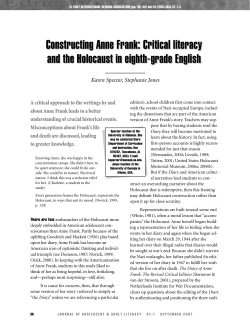 Constructing Anne Frank